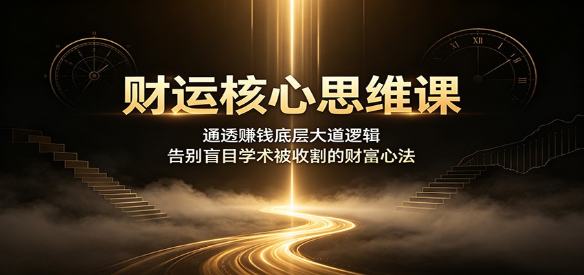 财运核心思维课:通透赚钱底层大道逻辑,告别盲目学术被收割的财富心法-shxbox省心宝盒