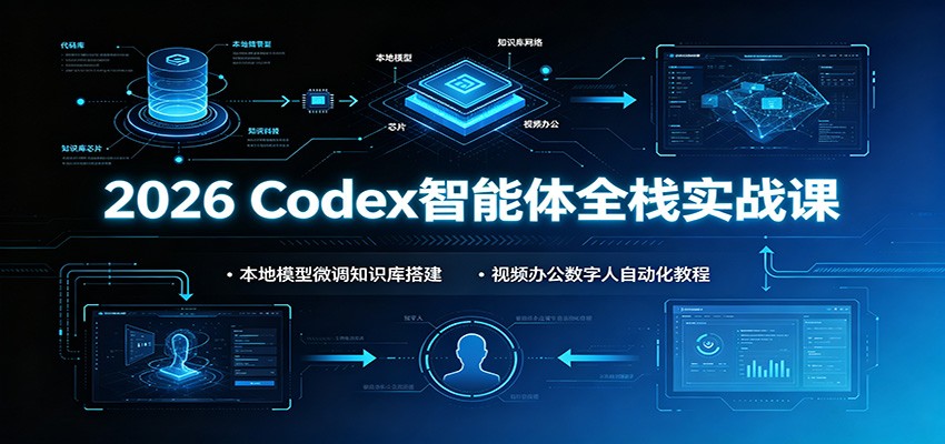 2026 Codex智能体全栈实战课：本地模型微调知识库搭建，视频办公数字人自动化教程-shxbox省心宝盒