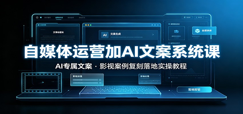 自媒体运营加AI文案系统课：：AI专属文案，影视案例复刻落地实操教程-shxbox省心宝盒