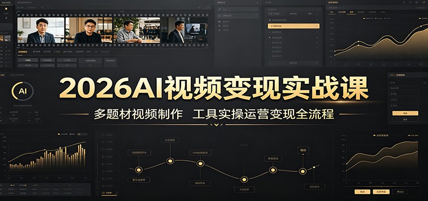2026AI视频变现实战课：多题材视频制作，工具实操运营变现全流程-shxbox省心宝盒