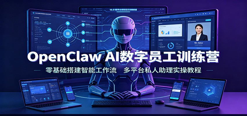 OpenClaw AI数字员工训练营：零基础搭建智能工作流，多平台私人助理实操教程-shxbox省心宝盒