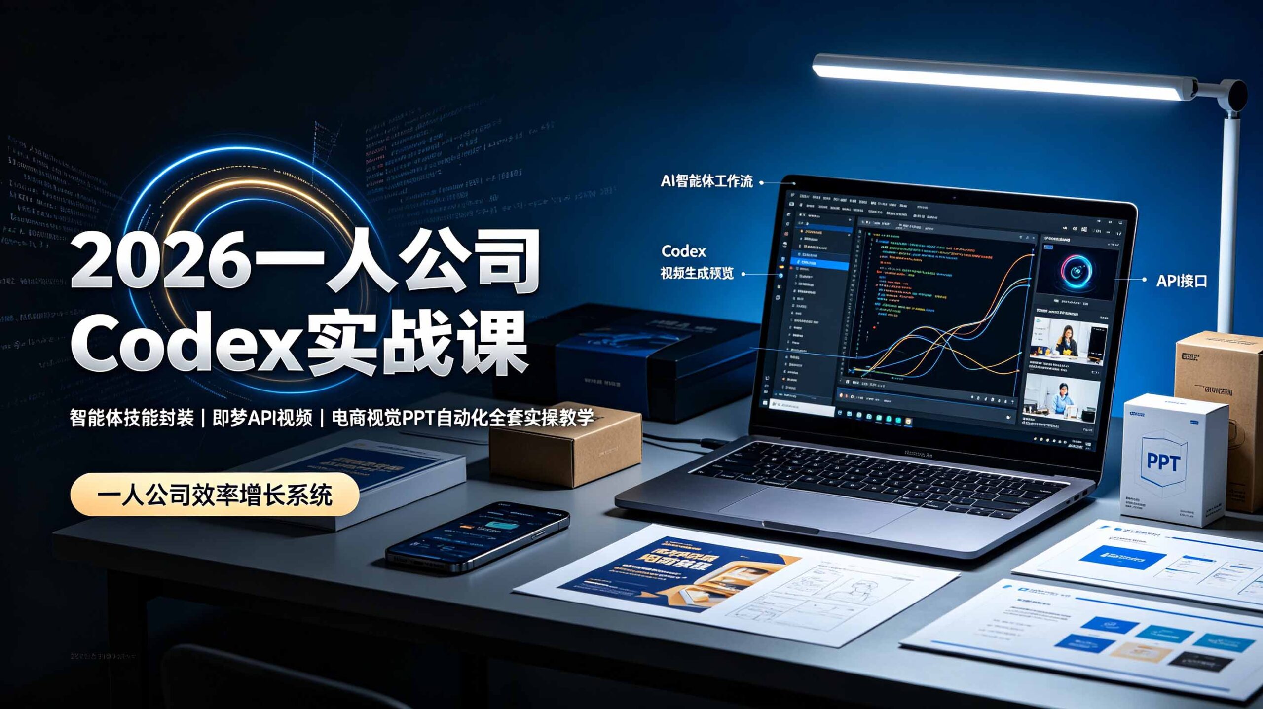 2026一人公司Codex实战课◆智能体技能封装｜即梦API视频｜电商视觉PPT自动化全套实操教学-shxbox省心宝盒