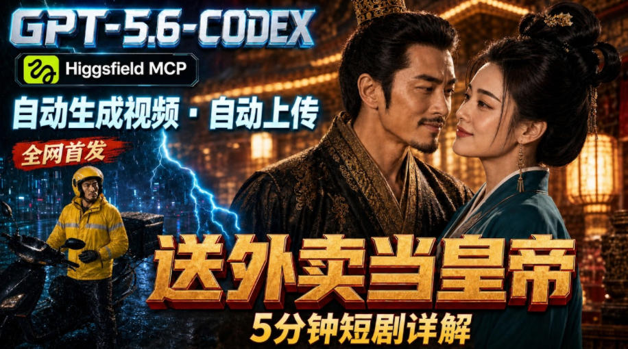 GPT-5.6 Codex+Higgsfield MCP：一条指令生成5分钟短剧并自动上传YouTube(油管)-shxbox省心宝盒