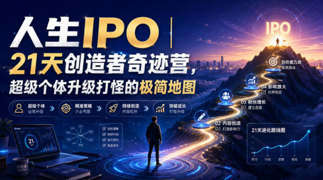 人生IPO︱21天创造者奇迹营，​超级个体升级打怪的极简地图-shxbox省心宝盒