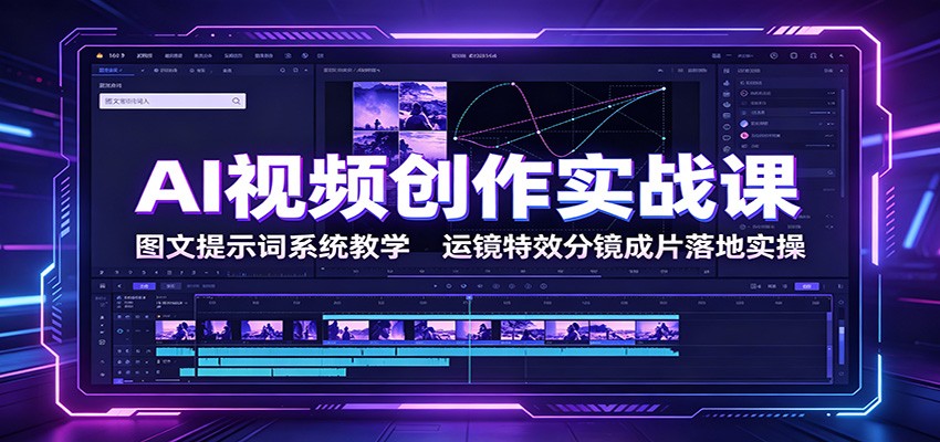 AI视频创作实战课：图文提示词系统教学，运镜特效分镜成片落地实操-shxbox省心宝盒