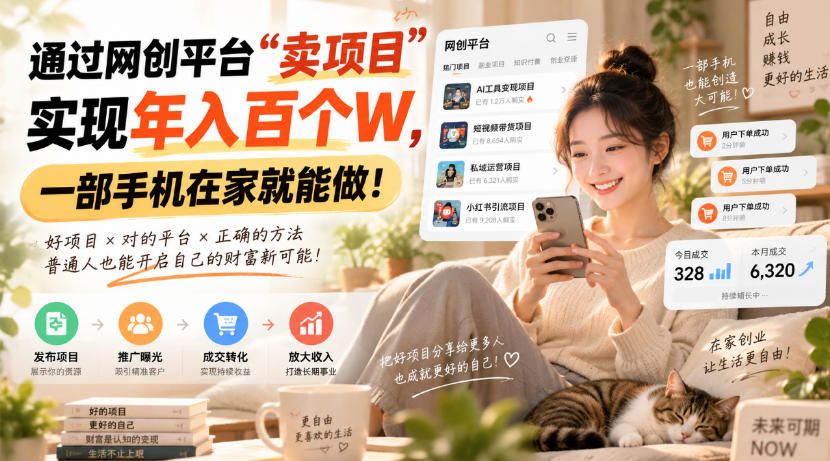 通过网创平台“卖项目”实现年入百万，一部手机在家就能做！-shxbox省心宝盒