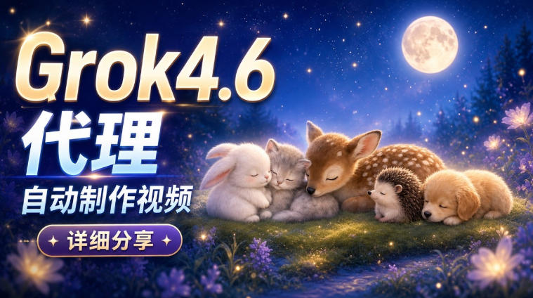Grok 4.6代理自动制作视频！从提示词到成片全流程详细分享｜AI Agent实操分享-shxbox省心宝盒