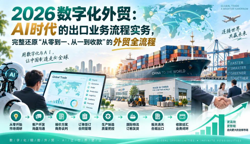 2026数字化外贸:AI时代的出口业务流程实务,完整还原”从零到一、从一到收款”的外贸全流程-shxbox省心宝盒
