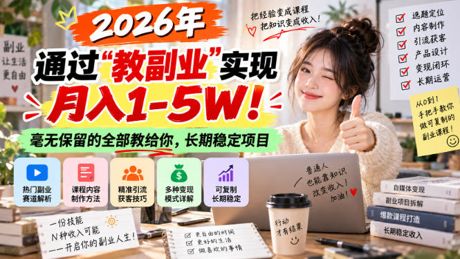2026年通过“教副业”实现月入1-5W！毫无保留的全部教给你，长期稳定项目【揭秘】-shxbox省心宝盒