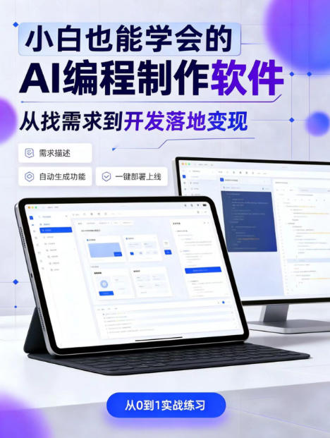 手把手教会你ai编程制作软件到变现全路径,零基础小白轻松上手,从找需求到开发落地变现【揭秘】