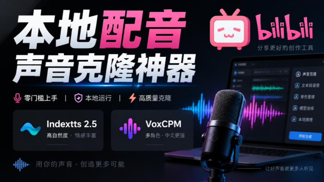 GitHub最新开源宝藏项目！本地配音与声音克隆能力都齐了，支持Indextts 2.5和VoxCPM等模型yovoice-shxbox省心宝盒