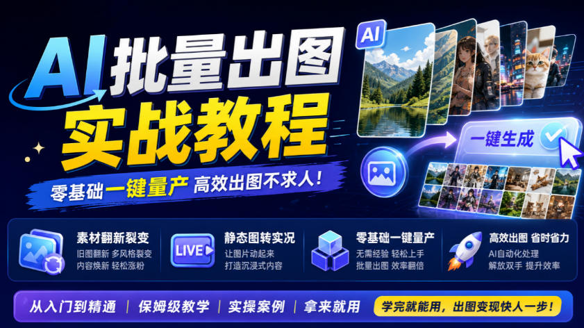 AI批量出图实战教程，素材翻新裂变，静态图转实况，零基础一键量产-shxbox省心宝盒