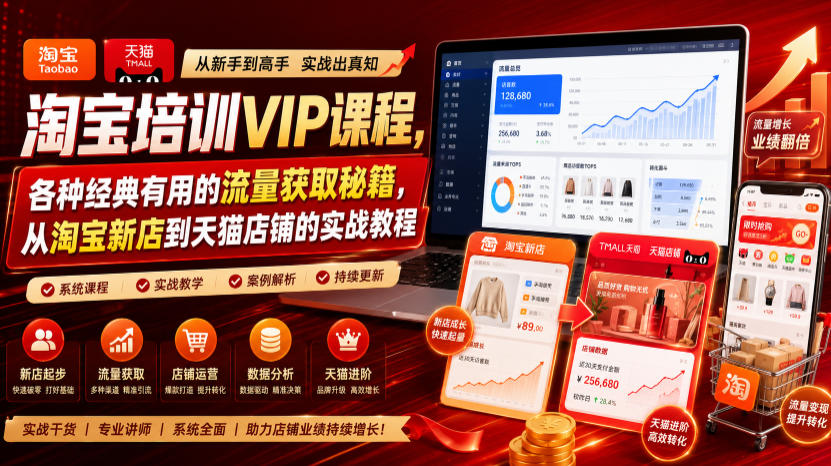 淘宝培训VIP课程，各种经典有用的流量获取秘籍，从淘宝新店到天猫店铺的实战教程(更新10月04日)-shxbox省心宝盒