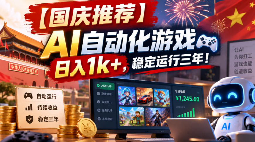 【国庆推荐】AI自动化游戏，日入1k+，操作简单，稳定运行三年！【揭秘】-shxbox省心宝盒