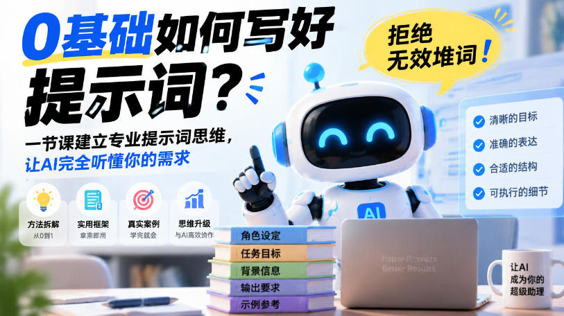 0基础如何写好提示词，拒绝无效堆词！一节课建立专业提示词思维，让AI完全听懂你的需求-shxbox省心宝盒