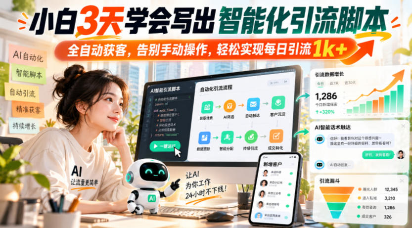 小白3天学会写出智能化引流脚本，全自动获客，告别手动操作，轻松实现每日引流1k+-shxbox省心宝盒