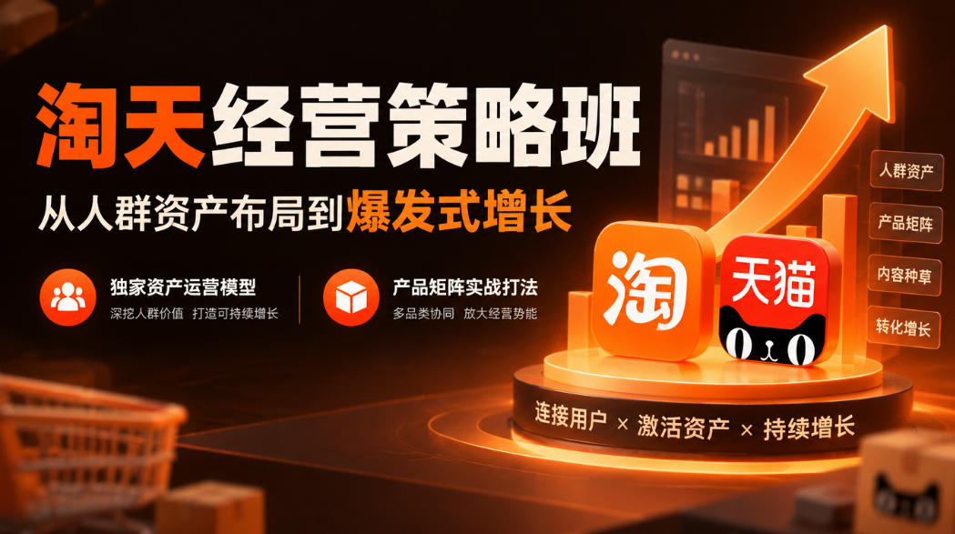 淘天经营策略班，从人群资产布局到爆发式增长，独家资产运营模型，产品矩阵实战打法-shxbox省心宝盒