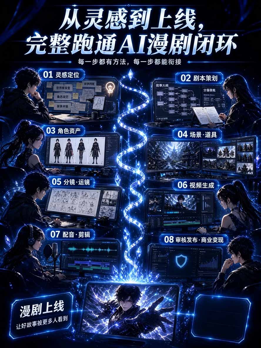 图片[2]-【无水印】2026AI漫剧创作与商业变现掘金营：打通选题→AI编剧→角色场景→自动分镜→视频生成→剪辑发布→运营变现-shxbox省心宝盒