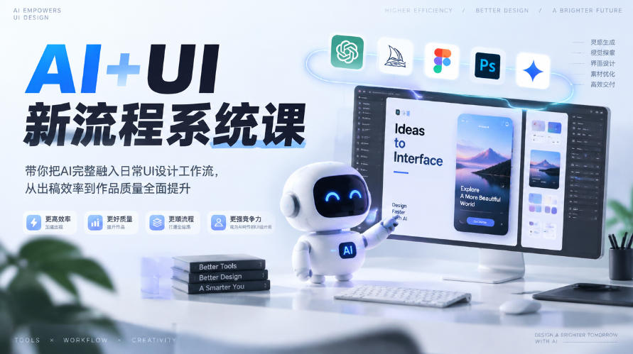 【无水印】AI+UI新流程系统课，带你把AI完整融入日常UI设计工作流，从出稿效率到作品质量全面提升(2026第4期)-shxbox省心宝盒