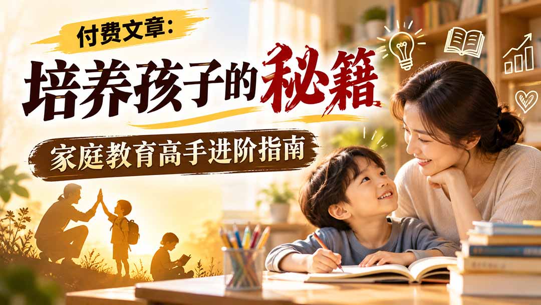 付费文章：培养孩子的秘籍，家庭教育高手进阶指南-shxbox省心宝盒