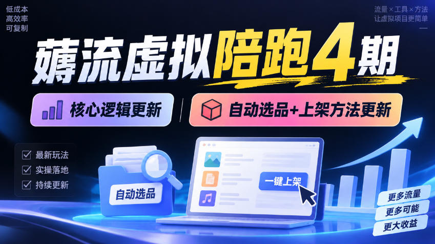 薅流虚拟陪跑4期丨核心逻辑更新丨自动选品+上架方法更新-shxbox省心宝盒