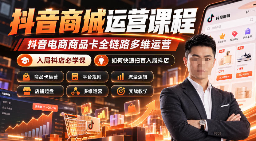 抖音商城运营课程，抖音电商商品卡全链路多维运营，入局抖店必学课， 如何快速扫盲入局抖店(更新1017)-shxbox省心宝盒