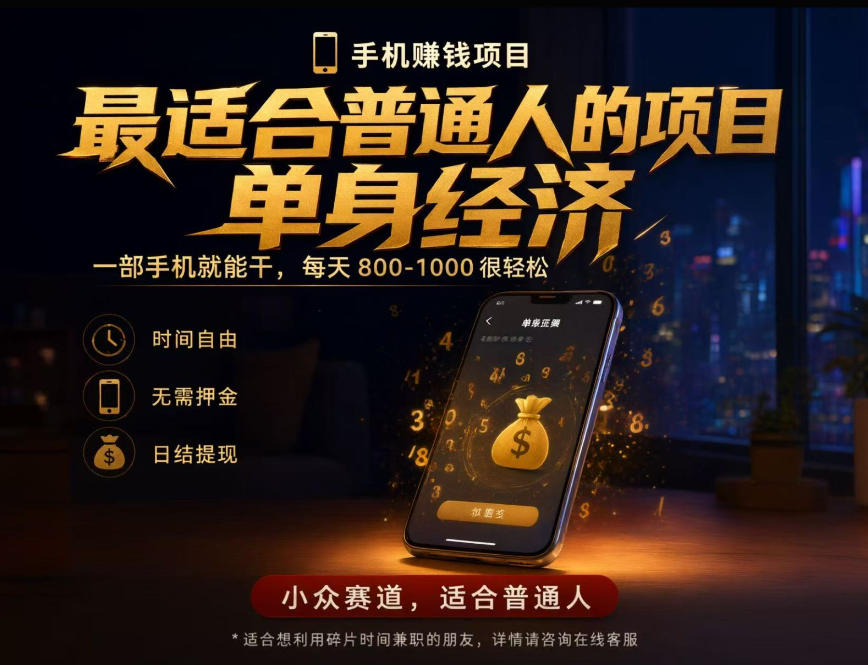 单身经济小众赛道，每天800-1000，一部手机就能干，最适合普通人的项目【揭秘】-shxbox省心宝盒