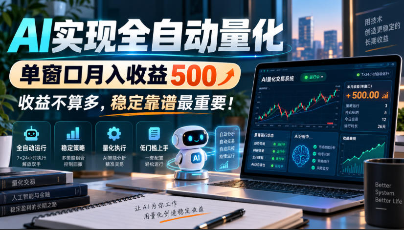 AI实现全自动量化，单窗口月入收益500，收益不算多，稳定靠谱最重要！【揭秘】-shxbox省心宝盒