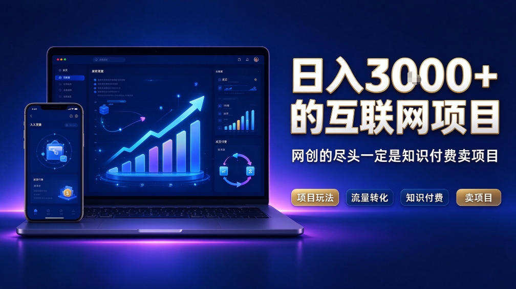 日入3k+的互联网项目，网红的尽头是带货，网创的尽头一定是知识付费卖项目【揭秘】-shxbox省心宝盒