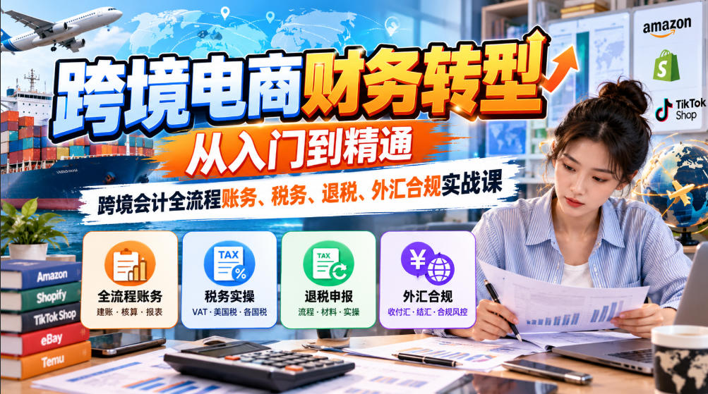 跨境电商财务转型：从入门到精通｜跨境会计全流程账务、税务、退税、外汇合规实战课-shxbox省心宝盒
