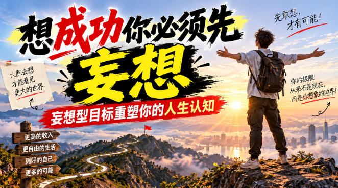 付费文章：想成功你必须先妄想，妄想型目标重塑你的人生认知-shxbox省心宝盒