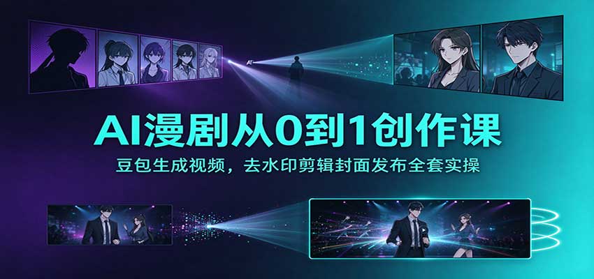 AI漫剧从0到1创作课：豆包生成视频，去水印剪辑封面发布全套实操-shxbox省心宝盒