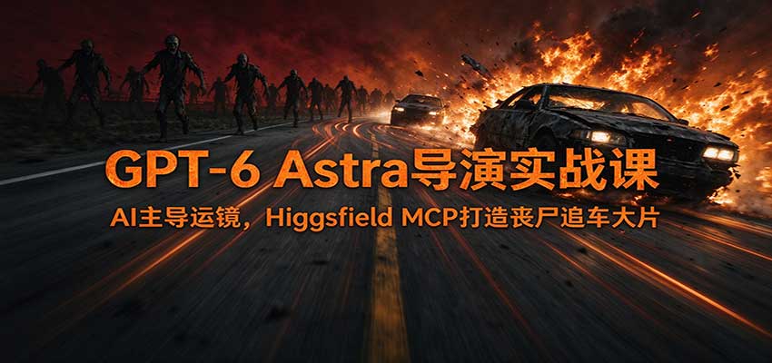 GPT-6 Astra导演实战课：AI主导运镜，Higgsfield MCP打造丧尸追车大片-shxbox省心宝盒