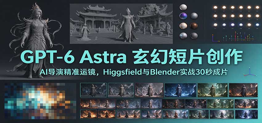 GPT-6 Astra 玄幻短片创作：AI导演精准运镜，Higgsfield与Blender实战30秒成片-shxbox省心宝盒