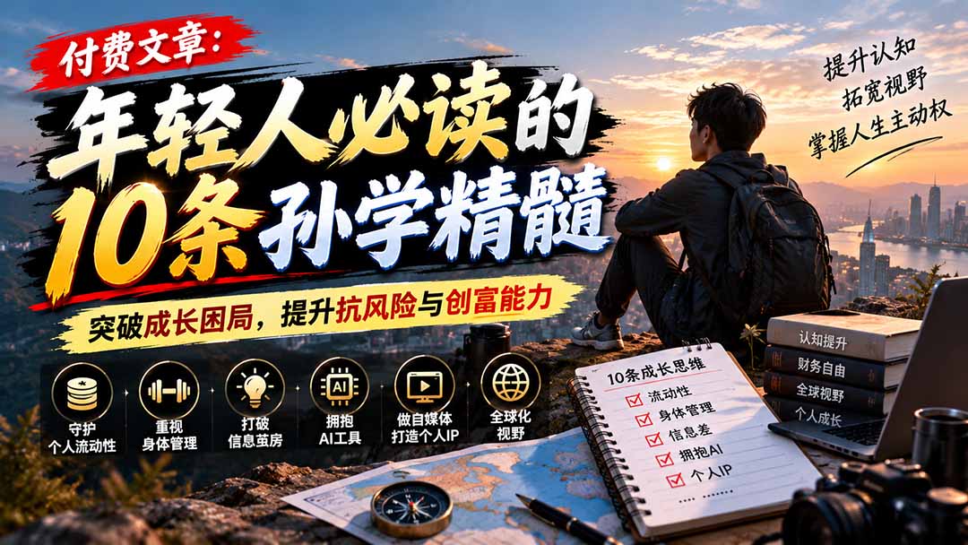 付费文章：年轻人必读的10条孙学精髓，突破成长困局，提升抗风险与创富能力-shxbox省心宝盒