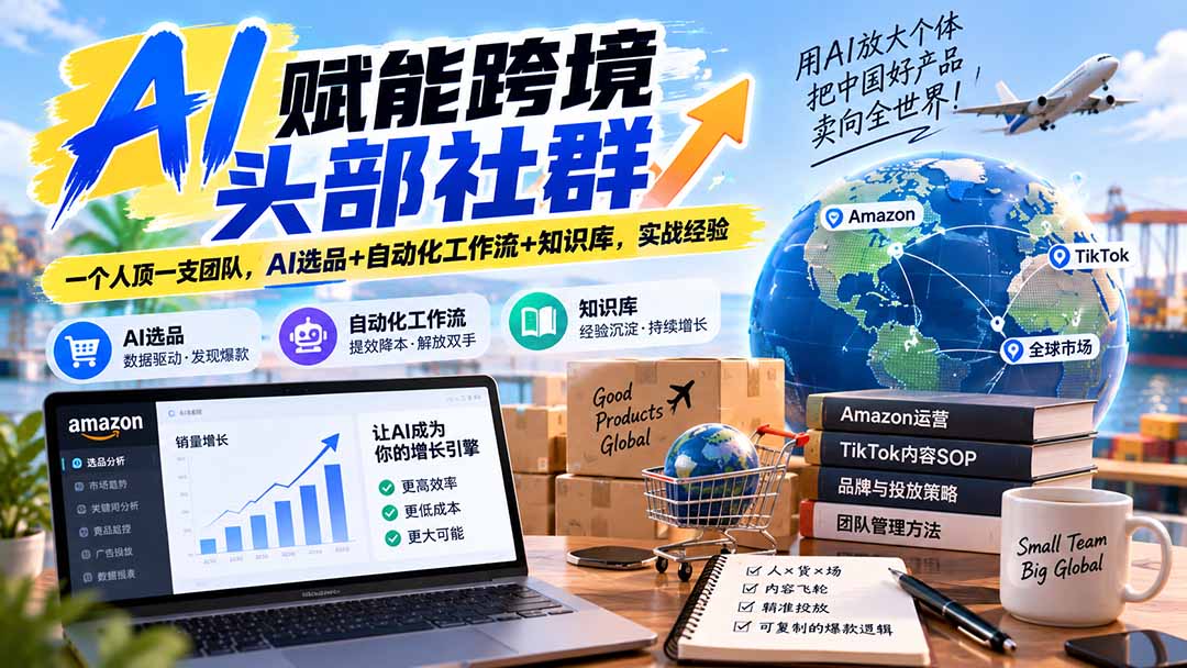 AI赋能跨境头部社群-更新1023：一个人顶一支团队，AI选品+自动化工作流+知识库，实战经验-shxbox省心宝盒