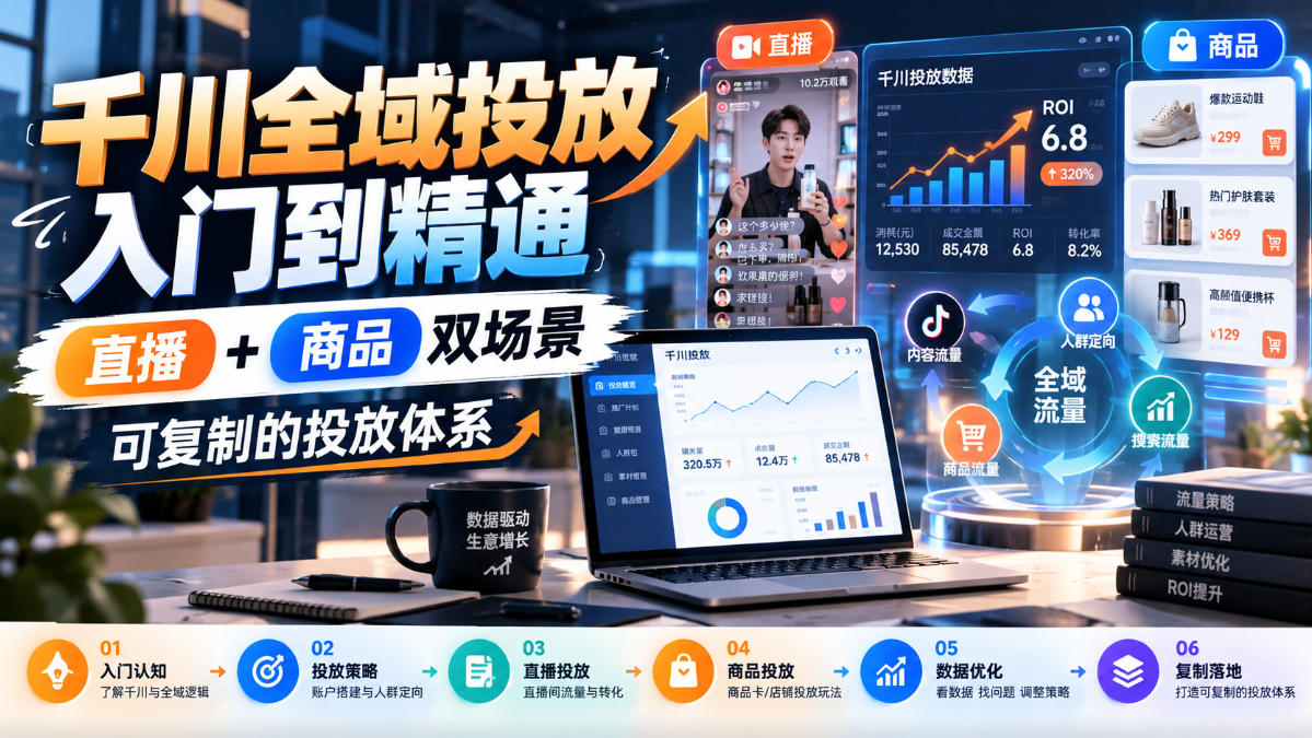 千川全域投放入门到精通，直播+商品双场景，可复制的投放体系(更新1026)-shxbox省心宝盒
