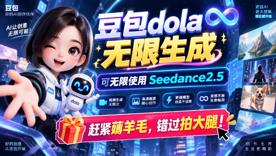 1029最新豆包dola无限生成技术，可以无限生成sseedance2.5，赶紧薅羊毛，和谐拍大腿-shxbox省心宝盒