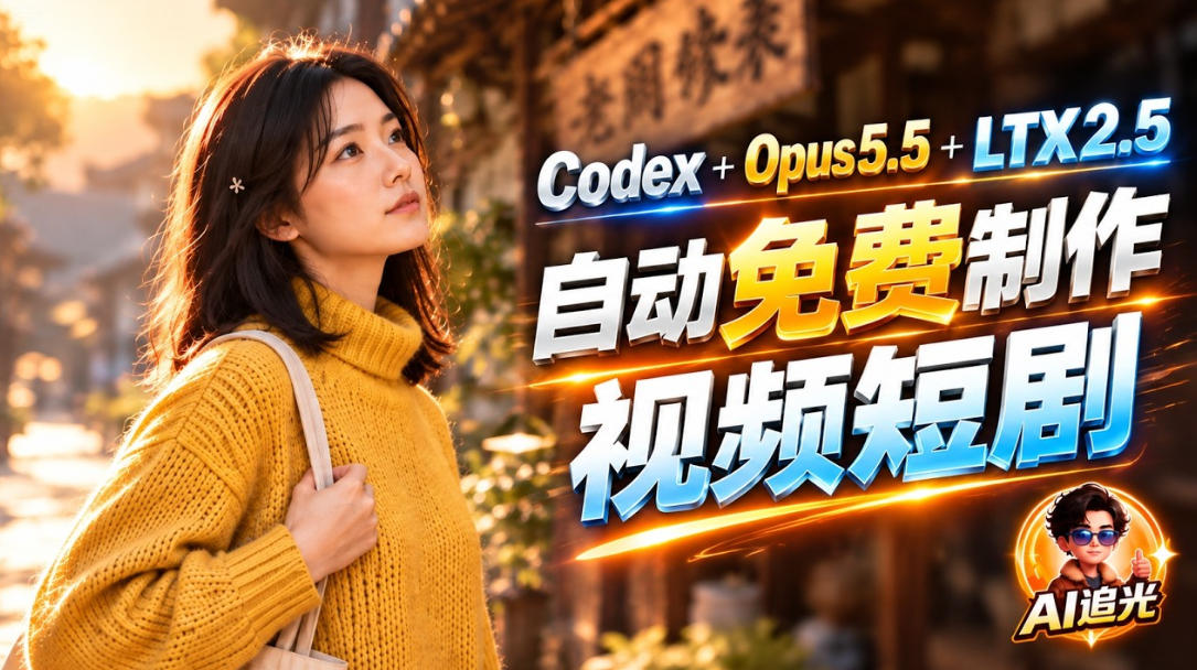 【无水印】Codex出图+免费LTX-2.5生成视频，Claude Opus 5.5全自动剪出1分钟情感短剧《停了的表》-shxbox省心宝盒