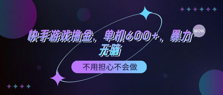 (9491期)快手游戏100%转化撸金，单机600+，不用担心不会做-shxbox省心宝盒