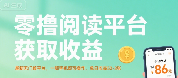 零撸阅读平台获取收益，最新无门槛平台，一部手机即可操作，单日收益50-3张【揭秘】-shxbox省心宝盒