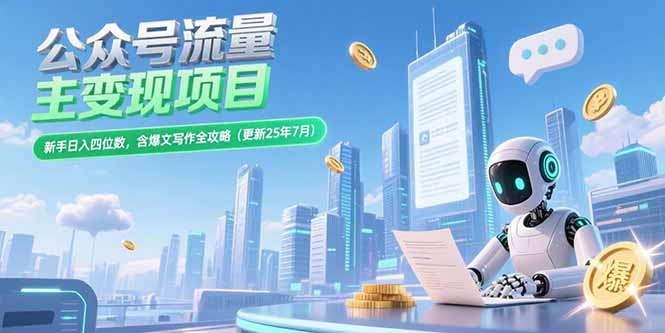 公众号流量主变现项目，新手日入四位数，含爆文写作全攻略(更新25年7月-shxbox省心宝盒