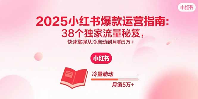 2025小红书爆款运营指南：38个独家流量秘笈，快速掌握从冷启动到月销5万+-shxbox省心宝盒