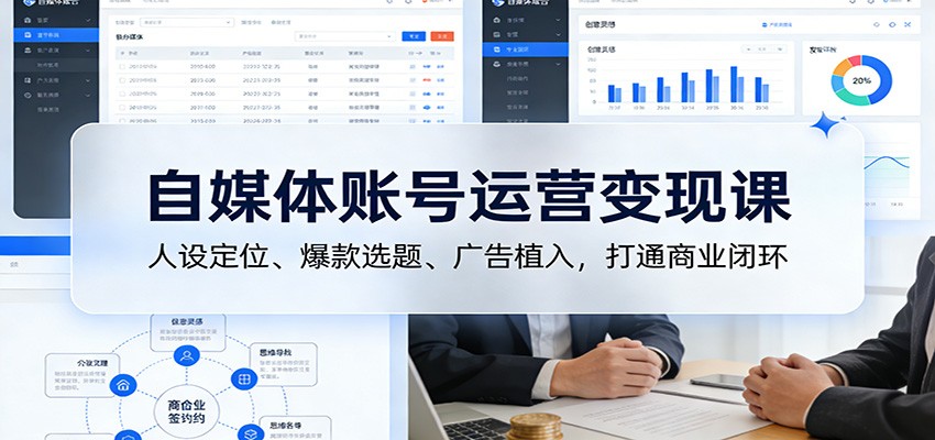 自媒体账号运营变现课：人设定位、爆款选题、广告植入，打通商业闭环-shxbox省心宝盒