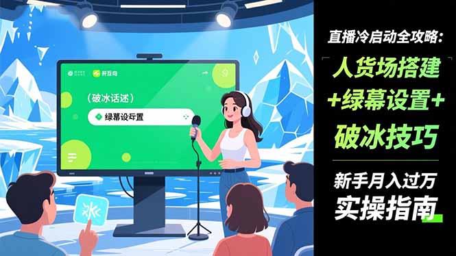 直播冷启动全攻略:人货场搭建+绿幕设置+破冰技巧，新手月入过万实操指南-shxbox省心宝盒