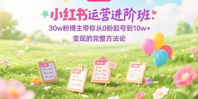 小红书运营进阶班：30w粉博主带你从0粉起号到10w+变现的完整方法论-shxbox省心宝盒