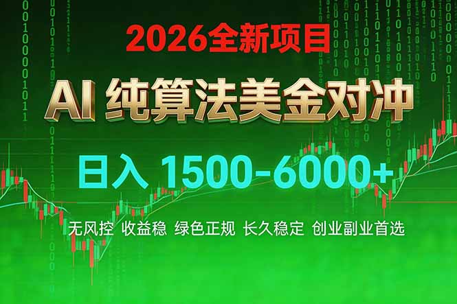 2026 全新美金对冲项目，不套平台赠金，不封号，纯算法对冲，日入 1500-6000+-shxbox省心宝盒