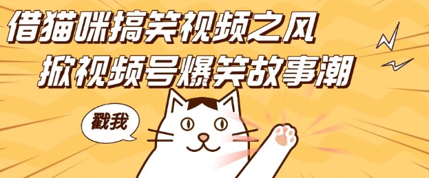借猫咪搞笑视频之风，掀视频号爆笑故事潮，轻松日入四位数，无门槛快速入门!-shxbox省心宝盒