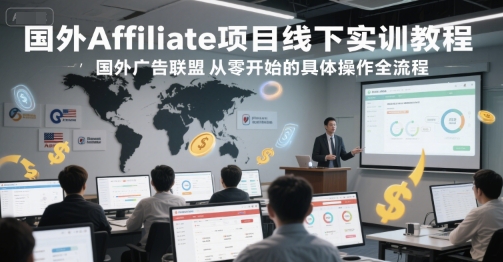 国外Affiliate项目线下实训教程，国外广告联盟从零开始的具体操作全流程-shxbox省心宝盒