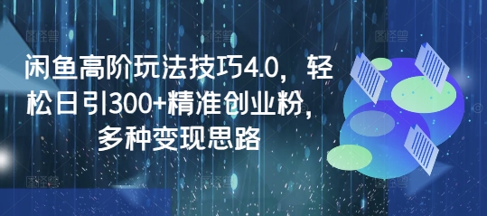 闲鱼高阶玩法技巧4.0，轻松日引300+精准创业粉，多种变现思路-shxbox省心宝盒